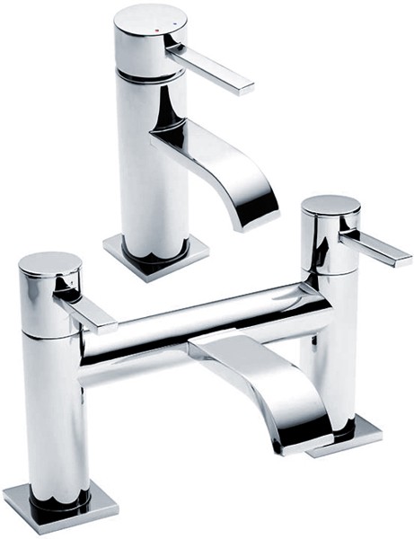 Basin & Bath Filler Tap Set (Chrome). technical image