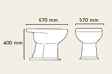 York / Warwick Bidet with 1 Tap Hole. technical image