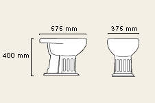 Bidet with 1 Tap Hole. technical image