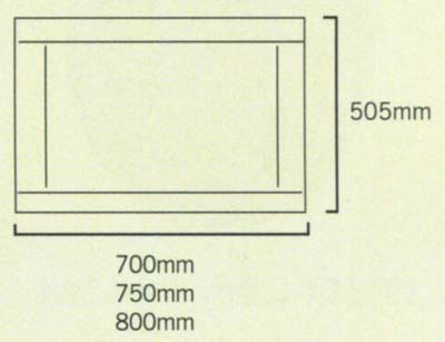 700mm modern bath end panel in wenge finish. technical image