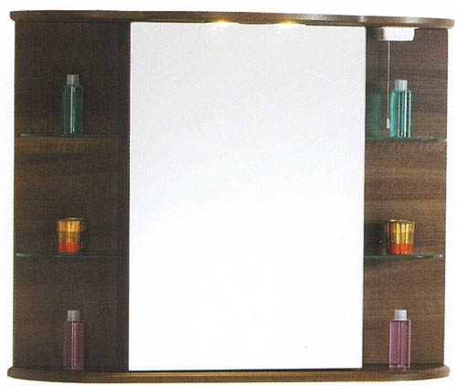 Wenge bathroom cabinet with mirror, lights & shaver socket. technical image