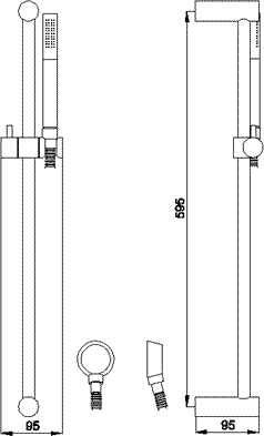 Manual Shower Valve & Slide Rail Kit technical image
