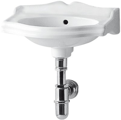 2 Tap Hole Wall Hung Cloakroom Basin. 375 x 280mm. technical image