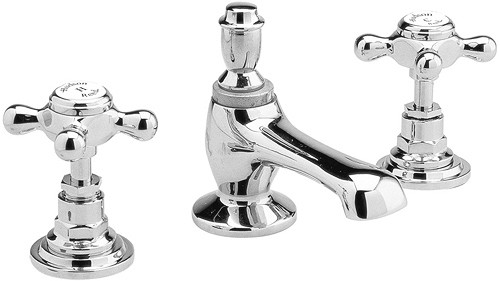 3 tap hole basin mixer + free pop up waste technical image