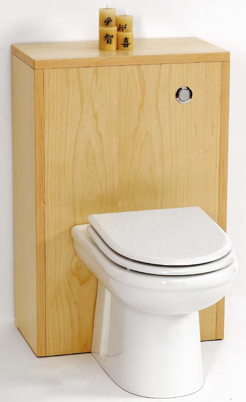 Monte Carlo complete back to wall toilet set in maple. technical image