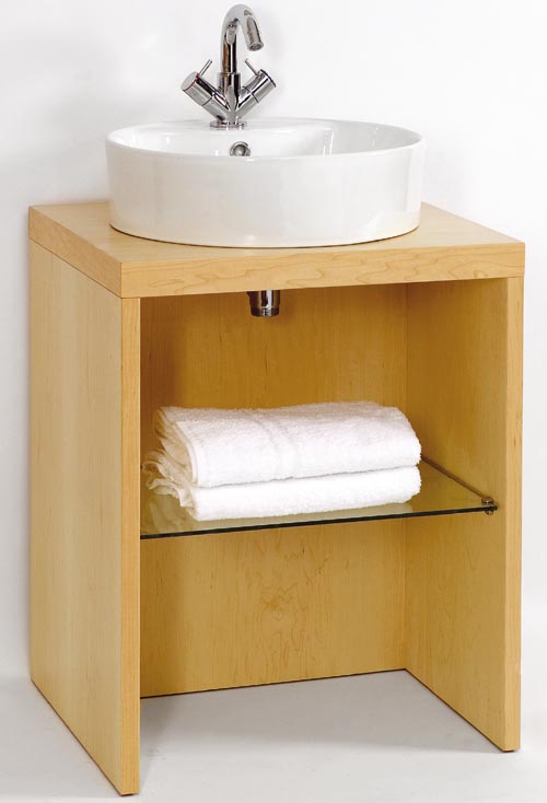 Parisi midi maple stand and freestanding basin, with shelf. technical image