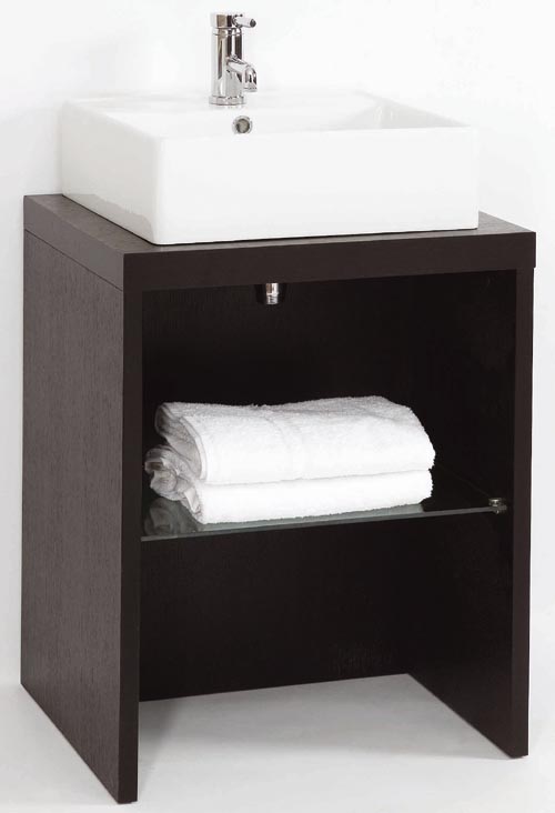 Parisi midi wenge stand and freestanding basin, with shelf. technical image