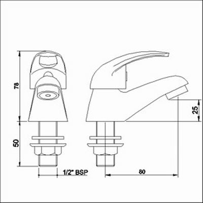 Basin taps (pair) technical image