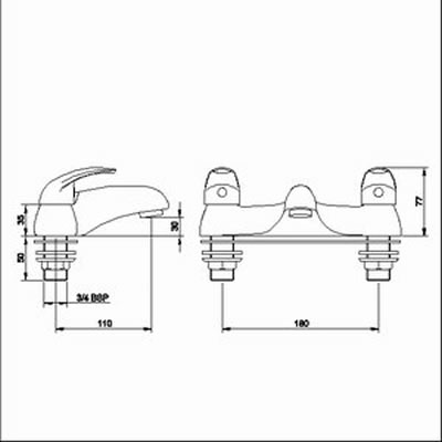 3/4" Bath filler technical image