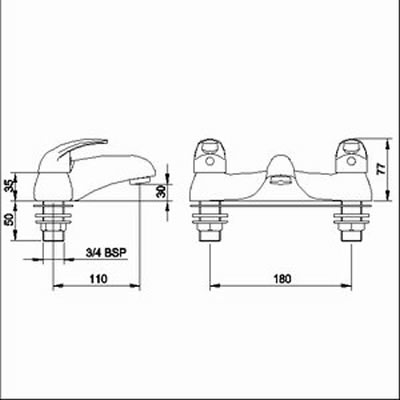 3/4" Bath filler technical image