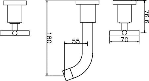 X head 3 tap hole wall mounted basin mixer tap technical image