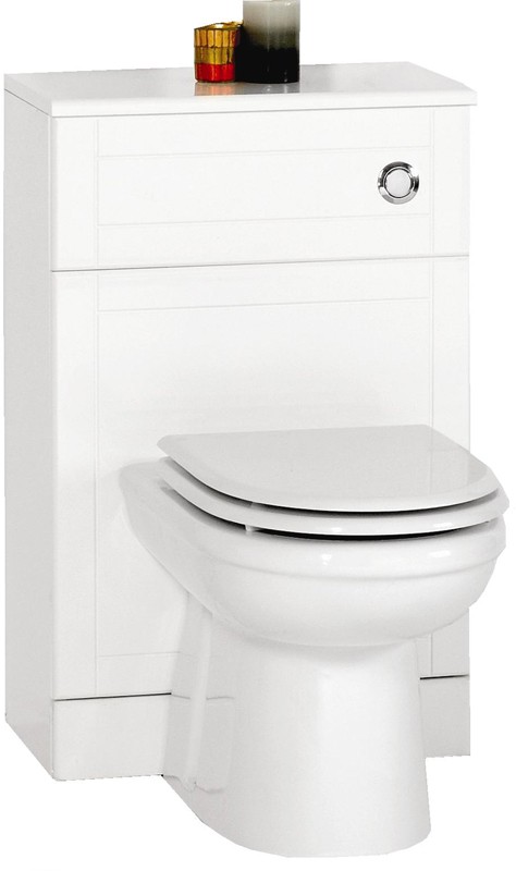 Monte Carlo complete back to wall toilet set in white. technical image