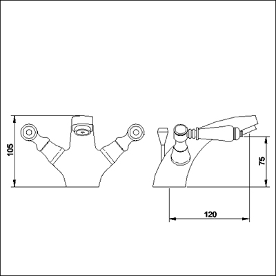 Mono basin mixer tap (Chrome) + Free pop up waste technical image