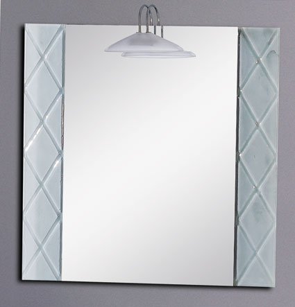 Hastings illuminated bathroom mirror. Size 800x800mm. technical image