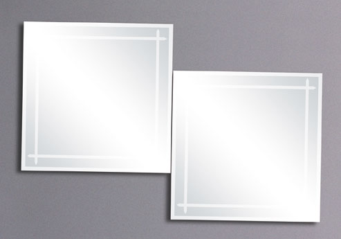 Swansea 2 bathroom mirror set. Size 500x500mm. technical image