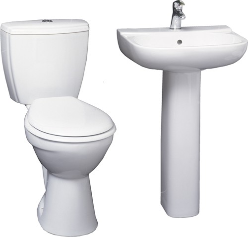 4 Piece Bathroom Suite With 1 Tap Hole Basin. technical image