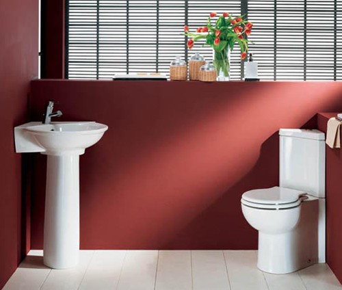4 Piece Corner Bathroom Suite With 1 Tap Hole Basin. technical image
