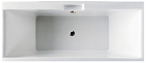 Modern Acrylic Bath. 1750x750mm (Undrilled, White). technical image