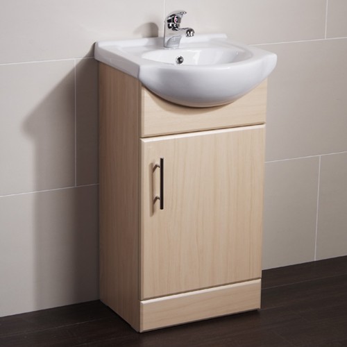 450mm Beech Vanity Unit, Ceramic Basin, Fully Assembled. technical image