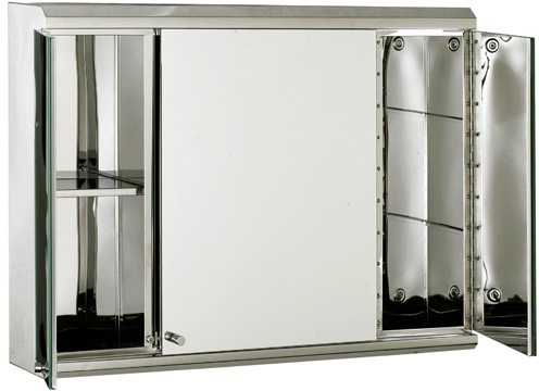 3 Door Mirror Bathroom Cabinet. 800x550x130mm. technical image