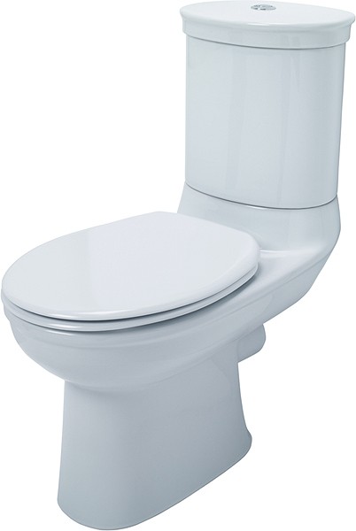 Contemporary Toilet With Push Flush Cistern & Seat. technical image