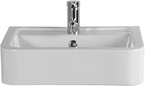 Free Standing Basin (1 Tap Hole). Size 510x400mm. technical image