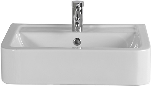Free Standing Basin (1 Tap Hole).  Size 580x460mm. technical image