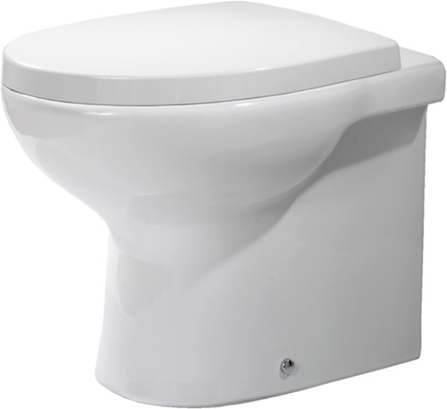 Back To Wall Toilet With Soft Close Seat.  Size 385x580mm. technical image