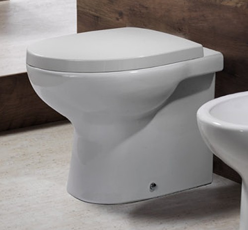 Back To Wall Toilet With Soft Close Seat.  Size 385x580mm. technical image