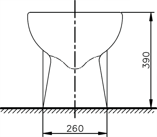 Back To Wall Toilet With Soft Close Seat.  Size 385x580mm. technical image