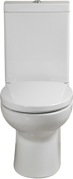 Modern Toilet, Push Flush Cistern & Soft Close Seat. technical image