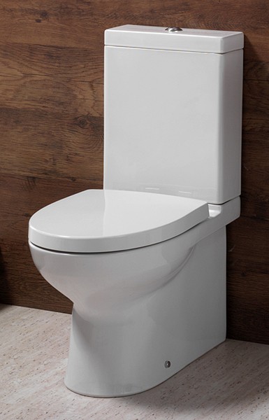 Modern Toilet, Push Flush Cistern & Soft Close Seat. technical image