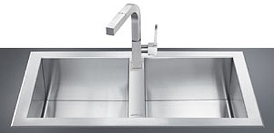 2.0 Bowl Stainless Steel, Low Profile Kitchen Sink. technical image