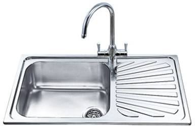 1.0 Large Bowl Stainless Steel Kitchen Sink, Right Hand Drainer. technical image
