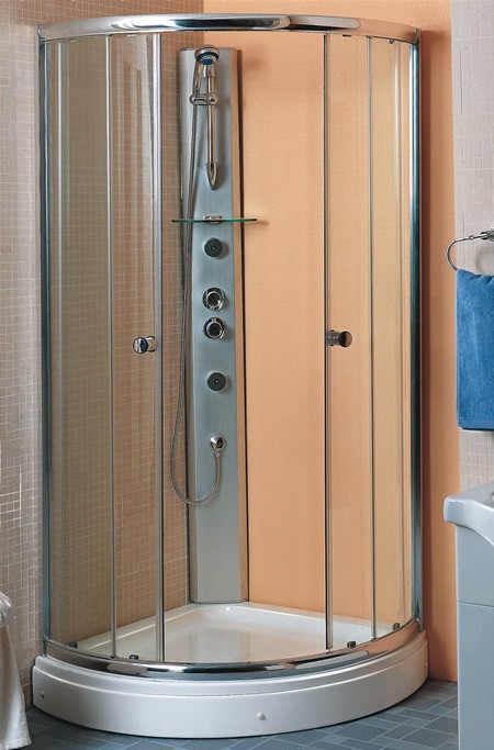 950x950 Quadrant shower enclosure with shower tray. technical image