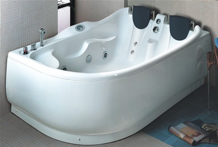 Whirlpool bath for two people. Left Hand. 1800x1200mm. technical image
