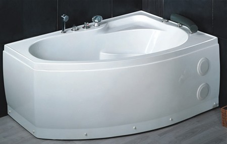 Deluxe Whirlpool Bath. Left Hand. 1500x1000mm. technical image