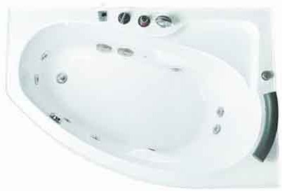 Deluxe Whirlpool Bath. Left Hand. 1500x1000mm. technical image