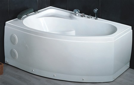 Deluxe Whirlpool Bath.  Right Hand. 1500x1000mm. technical image