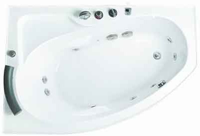 Deluxe Whirlpool Bath.  Right Hand. 1500x1000mm. technical image