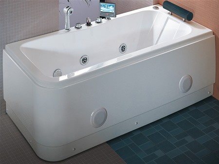 Deluxe Whirlpool Bath wth TV.  Left Hand. 1690x800mm. technical image