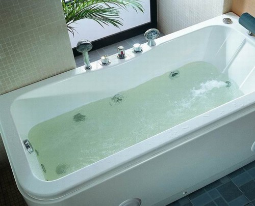 Deluxe Whirlpool Bath wth TV.  Left Hand. 1690x800mm. technical image