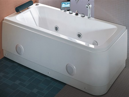 Deluxe Whirlpool Bath wth TV. Right Hand. 1690x800mm. technical image