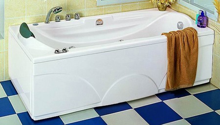 Deluxe Whirlpool Bath. Right Handed. 1700x800mm. technical image