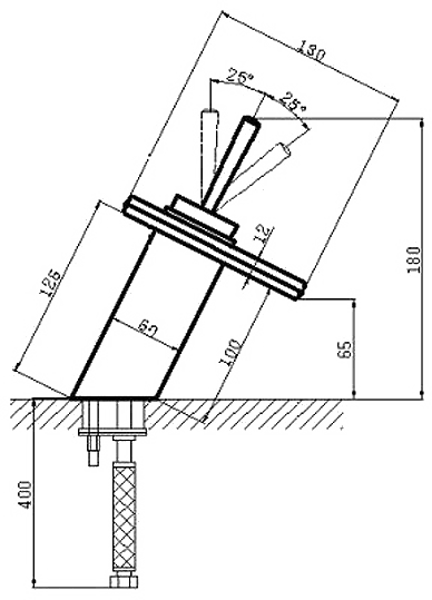 Square Waterfall Basin Mixer Tap With Square Column. technical image