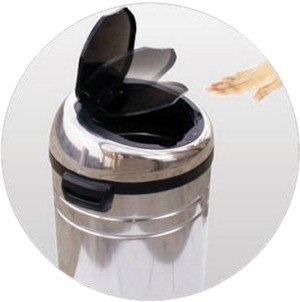68 Litre Stainless Steel Waste Bin. (Large) technical image