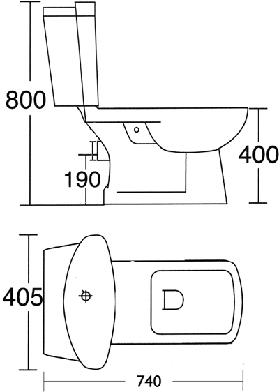 Square designer four piece bathroom suite with 1 tap hole basin. technical image
