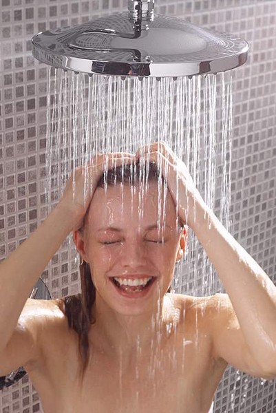 Triple Thermostatic Shower Valve, 12" Shower Head & Jets. technical image