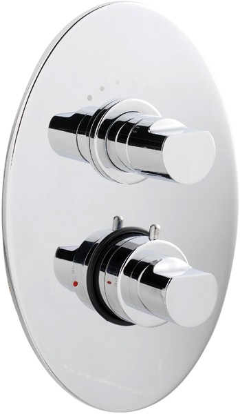 Twin concealed thermostatic shower valve technical image