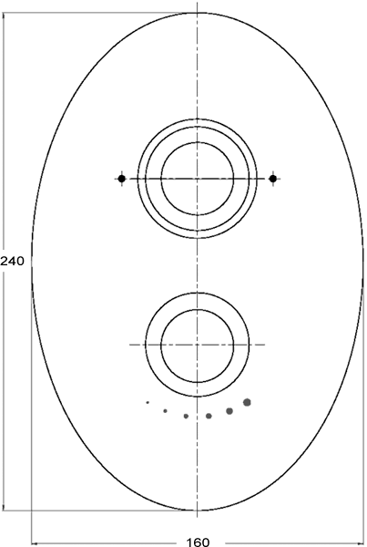Twin concealed thermostatic shower valve technical image